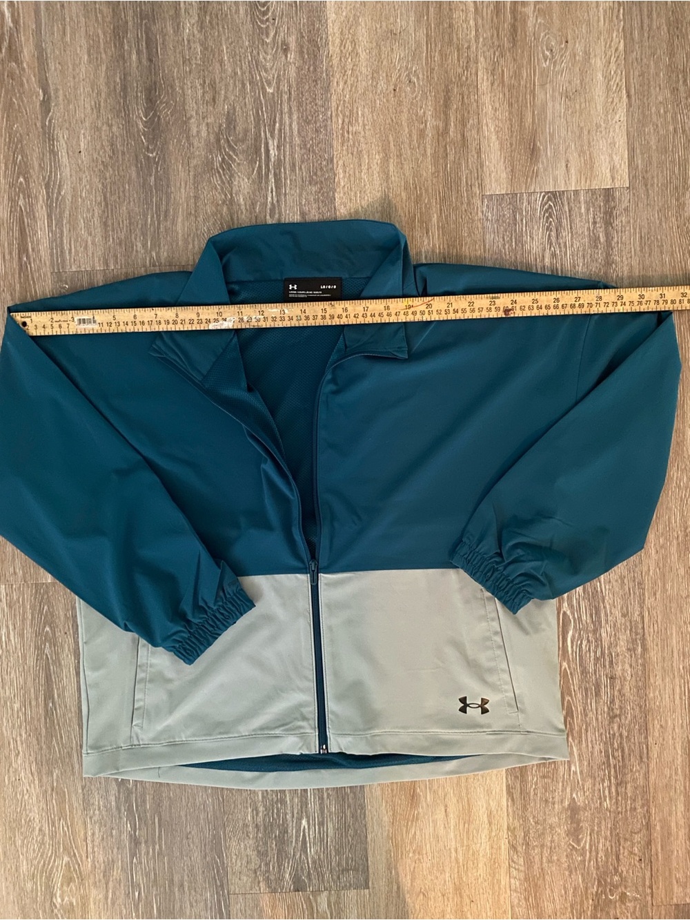 Under Armour Teal and Gray Windbreaker Jacket Large